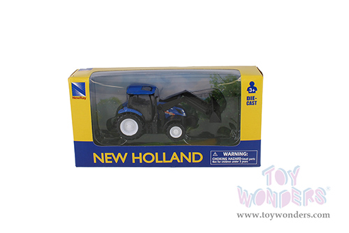New Ray - New Holland | Farm Tractor T6 with Loader (1/43, scale diecast model car, Blue) 32123