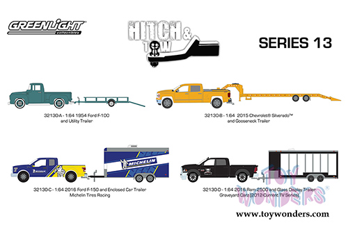Greenlight - Hitch & Tow Series 13 (1/64 scale diecast model car, Asstd.) 32130/24
