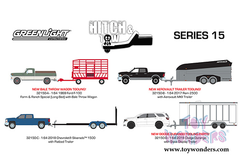 Greenlight - Hitch & Tow Series 15 (1/64 scale diecast model car, Asstd.) 32150A/24