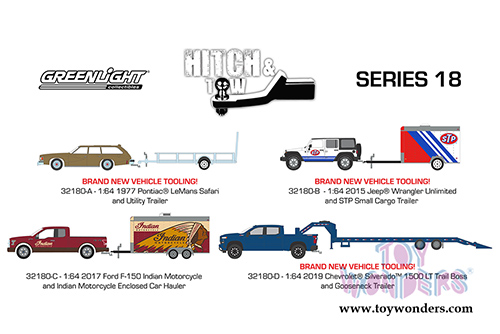 Greenlight - Hitch & Tow Series 18 (1/64 scale diecast model car, Asstd.) 32180/6