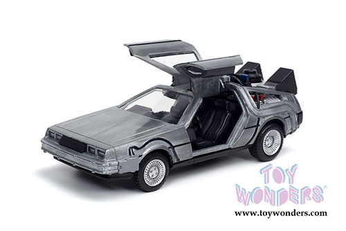 Jada Toys - Hollywood Rides | DeLorean DMC (Time Machine) "Back to the Future Part I" (1985) Movie (1/32 scale diecast model car, Silver) 32185/24