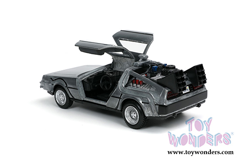 Jada Toys - Hollywood Rides | DeLorean DMC (Time Machine) "Back to the Future Part I" (1985) Movie (1/32 scale diecast model car, Silver) 32185/24