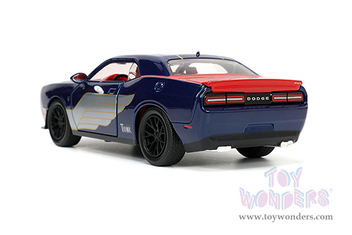 Jada Toys - Dodge Challenger SRT Hellcat with Marvel Thor Diecast Figure (2015, 1/24, diecast model car, Dark Blue) 32186