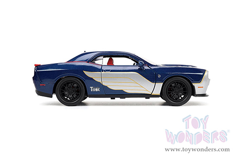 Jada Toys - Dodge Challenger SRT Hellcat with Marvel Thor Diecast Figure (2015, 1/24, diecast model car, Dark Blue) 32186