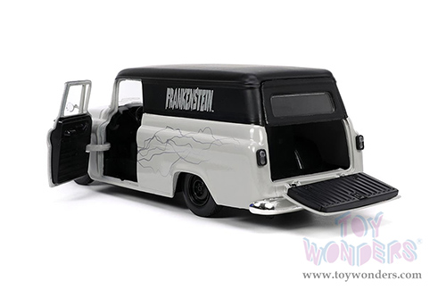 Jada Toys - Hollywood Rides | Universal Monsters Chevrolet® Suburban™ with Frankenstein Diecast Figure (1957, 1/24, diecast model toy, Gray/Black) 32191