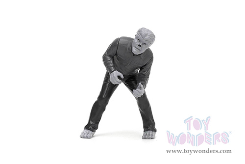 Jada Toys - Hollywood Rides | Chevrolet&reg; Corvette&trade; with Wolfman Diecast Figure "Universal Monsters" (1957, 1/24, diecast model car, Black/White) 32195/4