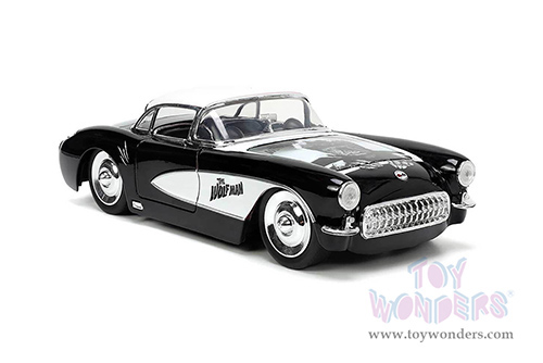 Jada Toys - Hollywood Rides | Chevrolet&reg; Corvette&trade; with Wolfman Diecast Figure "Universal Monsters" (1957, 1/24, diecast model car, Black/White) 32195/4