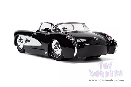 Jada Toys - Hollywood Rides | Chevrolet&reg; Corvette&trade; with Wolfman Diecast Figure "Universal Monsters" (1957, 1/24, diecast model car, Black/White) 32195/4