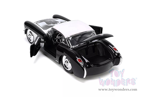 Jada Toys - Hollywood Rides | Chevrolet&reg; Corvette&trade; with Wolfman Diecast Figure "Universal Monsters" (1957, 1/24, diecast model car, Black/White) 32195/4