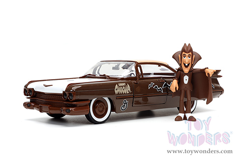 Jada Toys - Hollywood Rides | General Mills Cadillac&reg; Coupe Deville&trade; with Count Chocula&trade; Diecast Figurine (1959, 1/24, diecast model car, Dark Brown) 32204