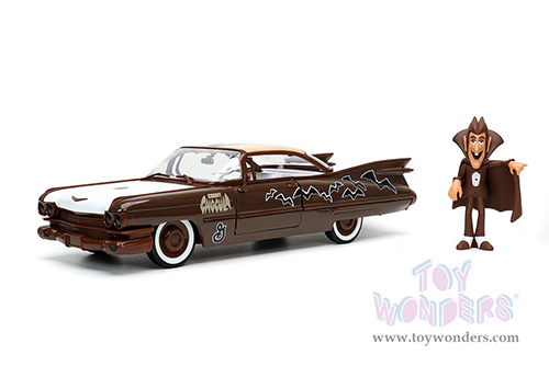 Jada Toys - Hollywood Rides | General Mills Cadillac&reg; Coupe Deville&trade; with Count Chocula&trade; Diecast Figurine (1959, 1/24, diecast model car, Dark Brown) 32204
