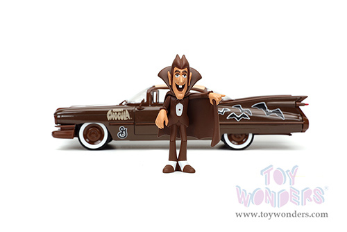 Jada Toys - Hollywood Rides | General Mills Cadillac&reg; Coupe Deville&trade; with Count Chocula&trade; Diecast Figurine (1959, 1/24, diecast model car, Dark Brown) 32204