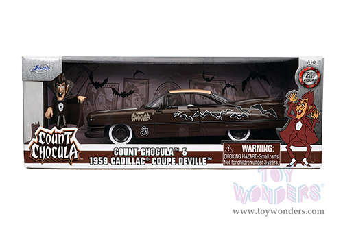 Jada Toys - Hollywood Rides | General Mills Cadillac&reg; Coupe Deville&trade; with Count Chocula&trade; Diecast Figurine (1959, 1/24, diecast model car, Dark Brown) 32204