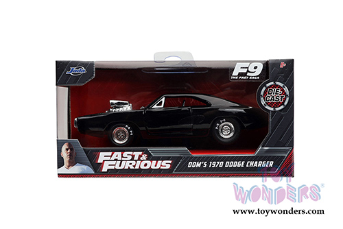 Jada Toys Fast & Furious - Dom's Dodge Charger Hardtop (1970, 1/32 scale diecast model car, Black) 32215