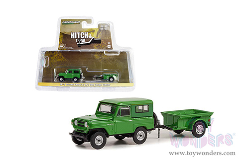 Greenlight - Hitch & Tow Series 25 | Nissan Patrol with 1/4 Ton Cargo Trailer (1972, 1/64 scale diecast model car, Green) 32250A/24