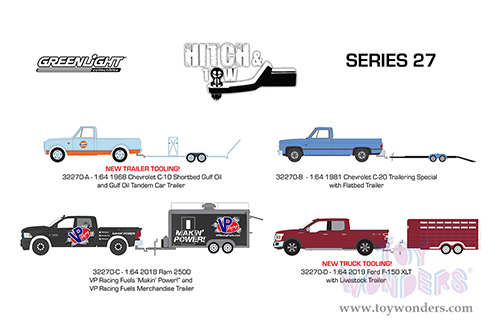 Greenlight - Hitch & Tow Series 27 (1/64 scale diecast model car, Asstd.) 32270/24