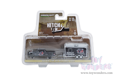 Greenlight - Hitch & Tow Series 27 | RAM 2500 Pickup Truck and Merchandise Trailer "VP Racing Fuels Makin’ Power!" (2018, 1/64 scale diecast model car, Black) 32270C/24
