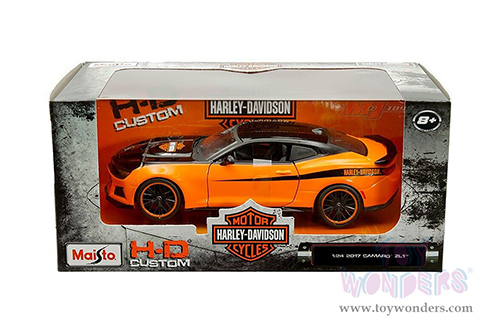 Maisto HD Custom - Chevrolet&reg; Camaro&reg; ZL1&trade; Hardtop (2017, 1/24 scale diecast model car, Black/Orange) 32271BK