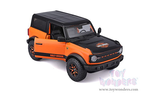 Maisto HD Custom - Ford Bronco Badlands (2021, 1/24 scale diecast model car, Black/Orange) 32272OR