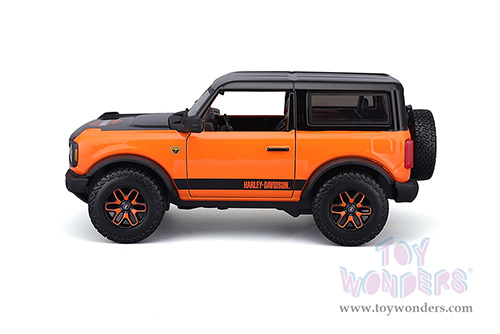Maisto HD Custom - Ford Bronco Badlands (2021, 1/24 scale diecast model car, Black/Orange) 32272OR