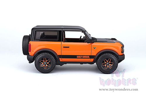 Maisto HD Custom - Ford Bronco Badlands (2021, 1/24 scale diecast model car, Black/Orange) 32272OR