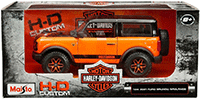 Show product details for Maisto HD Custom - Ford Bronco Badlands (2021, 1/24 scale diecast model car, Black/Orange) 32272OR