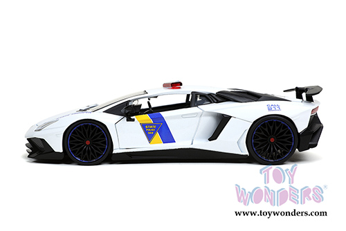 Jada Toys Hyper-Spec - Lamborghini Veneno State Trooper Police Hardtop (1/24, diecast model car, White) 32276/4