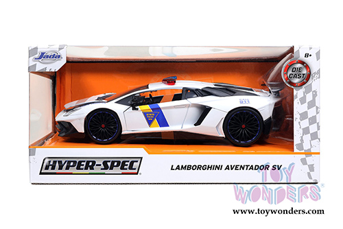 Jada Toys Hyper-Spec - Lamborghini Veneno State Trooper Police Hardtop (1/24, diecast model car, White) 32276/4