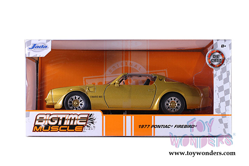 Jada Toys Bigtime Muscle - Pontiac&reg; Firebird&reg; Trans Am T-Top (1977, 1/24 scale diecast model car, Gold) 32302/4