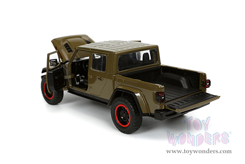 Jada Toys Just Trucks - Jeep® Gladiator Rubicon Pickup Truck with Extra Wheels (2020, 1/24 scale diecast model car, Dark Green) 32307