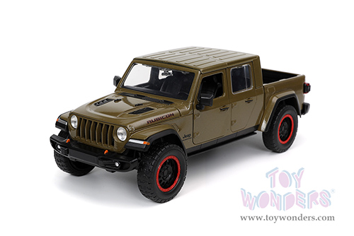 Jada Toys Just Trucks - Jeep® Gladiator Rubicon Pickup Truck with Extra Wheels (2020, 1/24 scale diecast model car, Dark Green) 32307