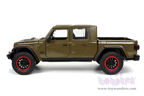 Jada Toys Just Trucks - Jeep® Gladiator Rubicon Pickup Truck with Extra Wheels (2020, 1/24 scale diecast model car, Dark Green) 32307