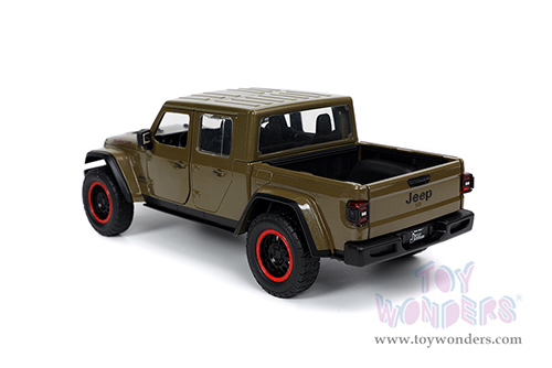 Jada Toys Just Trucks - Jeep® Gladiator Rubicon Pickup Truck with Extra Wheels (2020, 1/24 scale diecast model car, Dark Green) 32307