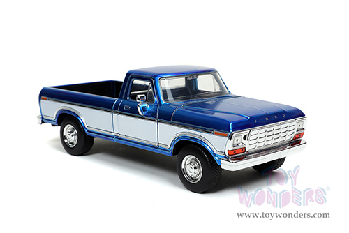 Jada Toys Just Trucks - Ford F-150 Custom Pickup Truck with Extra Wheels (1979, 1/24 scale diecast model car, Candy Blue with White) 32309