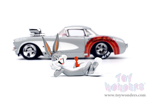 Jada Toys - Hollywood Rides | Looney Tunes™ Chevrolet® Corvette™ with Bugs Bunny figure (1957, 1/24, diecast model car, Beige) 32390
