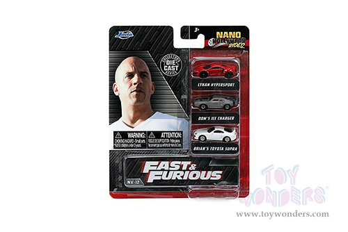 Jada Toys Nano Hollywood Rides | Fast & Furious 3-Pack Series 4 (1/65, diecast model car, Asstd.) 32482