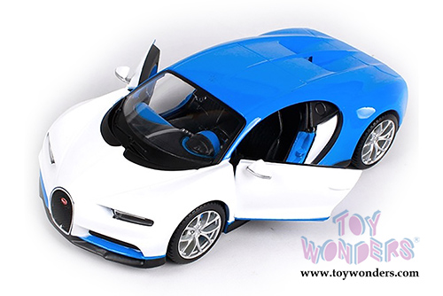Maisto Design - Exotics | Bugatti Chiron Hardtop (1/24 scale diecast model car, White/Blue) 32509SB
