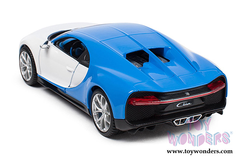 Maisto Design - Exotics | Bugatti Chiron Hardtop (1/24 scale diecast model car, White/Blue) 32509SB