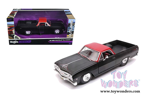 Maisto Design - Outlaws | Chevrolet&reg; El Camino&trade; (1965, 1/25 scale diecast model car, Black/Red) 32517BK