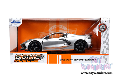 Jada Toys Bigtime Muscle - Chevrolet&reg; Corvette&reg; Stingray Hardtop (2020, 1/24 scale diecast model car, Candy Silver) 32539/4