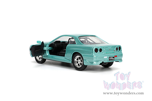 Jada Toys Fast & Furious - Brian's Nissan Skyline GT-R (R34) (1/32 scale diecast model car, Turquoise) 32586