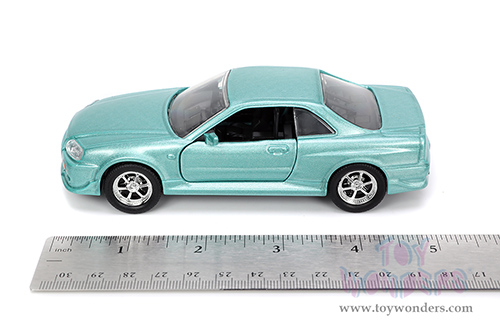 Jada Toys Fast & Furious - Brian's Nissan Skyline GT-R (R34) (1/32 scale diecast model car, Turquoise) 32586