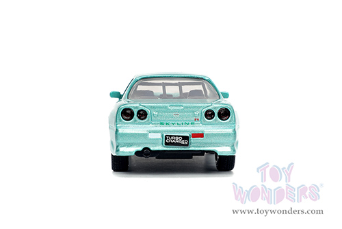 Jada Toys Fast & Furious - Brian's Nissan Skyline GT-R (R34) (1/32 scale diecast model car, Turquoise) 32586