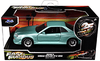 Jada Toys Fast & Furious - Brian's Nissan Skyline GT-R (R34) (1/32 scale diecast model car, Turquoise) 32586; 