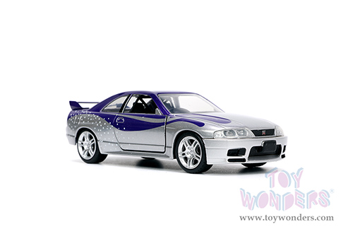 Jada Toys Fast & Furious - Nissan Skyline GT-R (BCNR33) (1/32 scale diecast model car, Purple/Silver) 32587