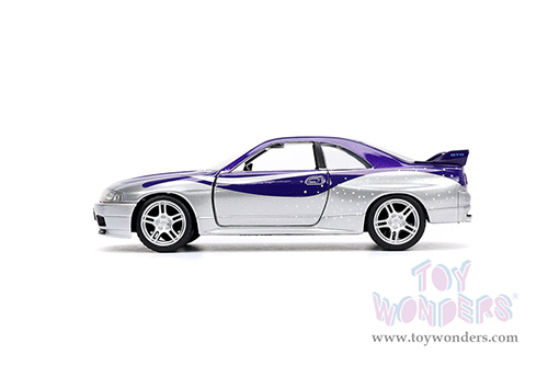Jada Toys Fast & Furious - Nissan Skyline GT-R (BCNR33) (1/32 scale diecast model car, Purple/Silver) 32587