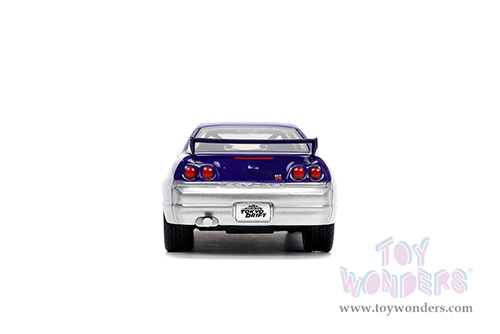 Jada Toys Fast & Furious - Nissan Skyline GT-R (BCNR33) (1/32 scale diecast model car, Purple/Silver) 32587