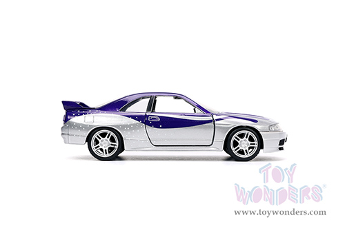 Jada Toys Fast & Furious - Nissan Skyline GT-R (BCNR33) (1/32 scale diecast model car, Purple/Silver) 32587