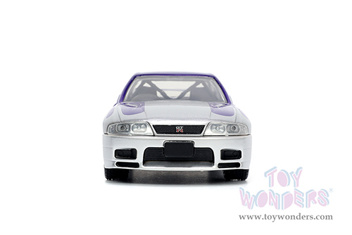 Jada Toys Fast & Furious - Nissan Skyline GT-R (BCNR33) (1/32 scale diecast model car, Purple/Silver) 32587
