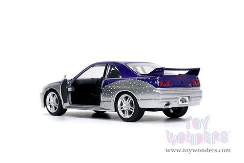 Jada Toys Fast & Furious - Nissan Skyline GT-R (BCNR33) (1/32 scale diecast model car, Purple/Silver) 32587